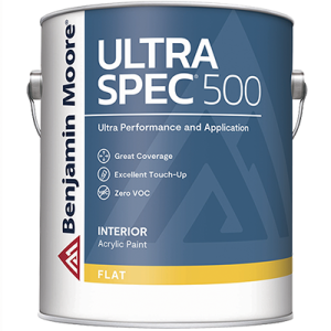 Paint can of Benjamin Moore Ultra Spec 500 Paint