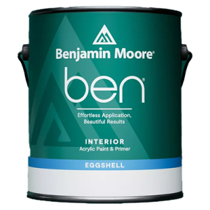 Paint can of Benjamin Moore ben Interior Acrylic Paint & Primer