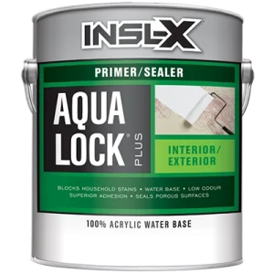 Paint can of Benjamin Moore Insl-X® Aqua Lock® Plus